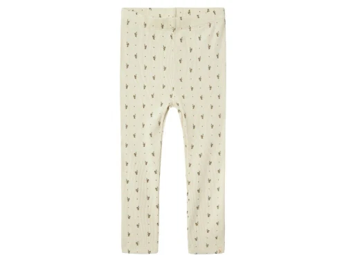 Råhvid leggings med små lyseblå blomster fra Lil Atelier 13239102 turtledove